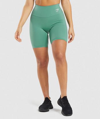 Szorty Damskie Gymshark Treningowe Cycling Zielone | PL 2413PJJ